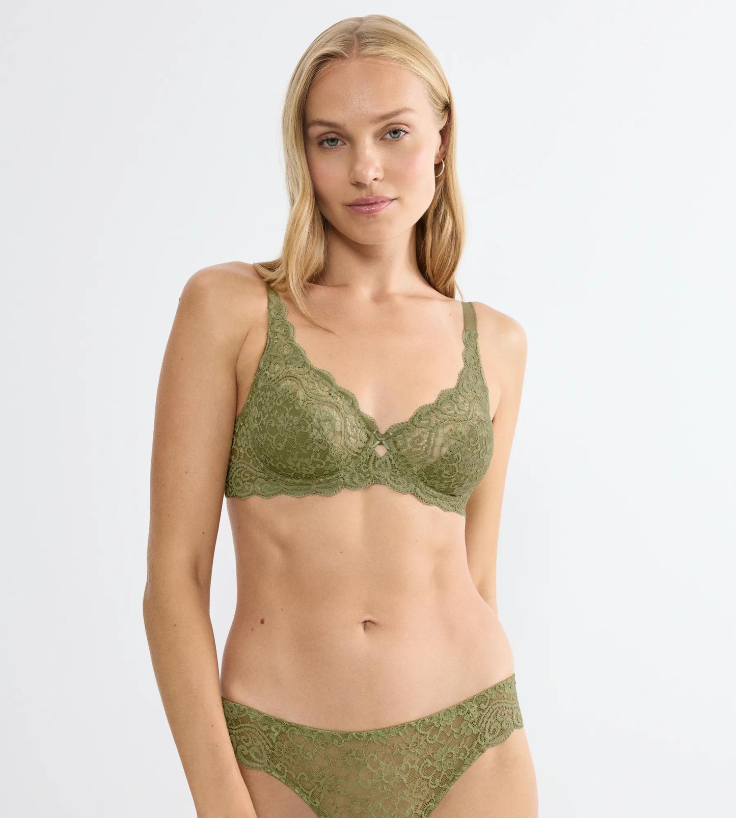 Triumph-Amourette W-Underwired Bra-7855 Olive Green