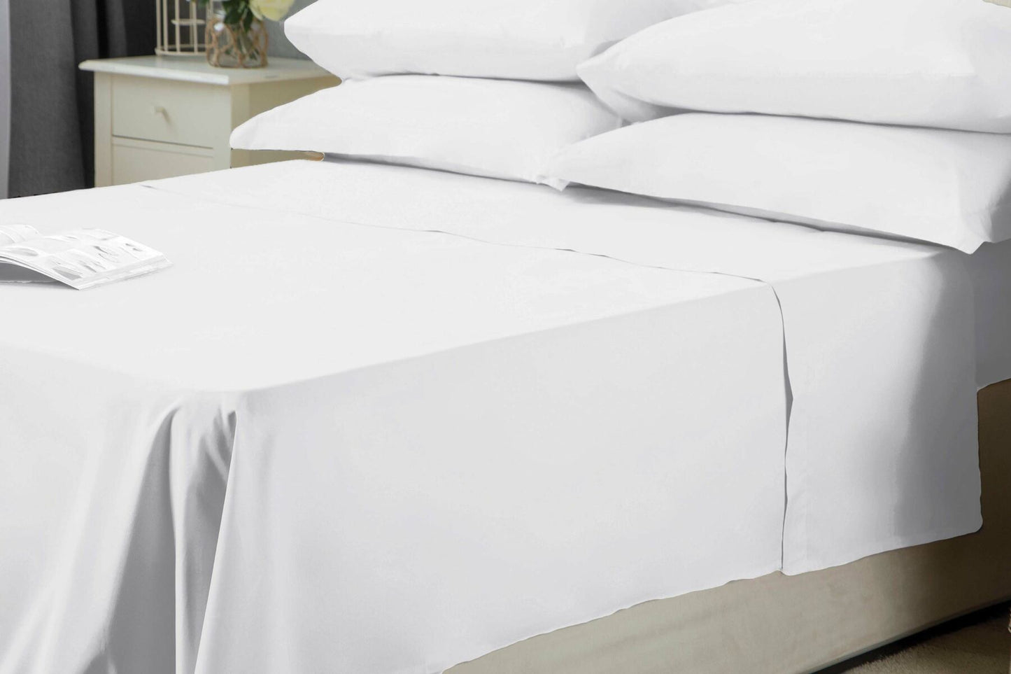 Belledorm-Flat Sheets-Luxury Percale-200 Thread Count-White
