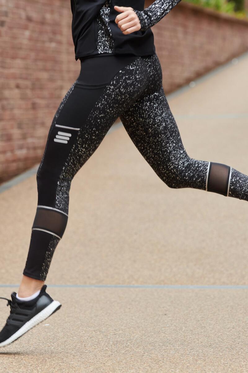 Energy React Mesh Panel Legging-Black/Silver