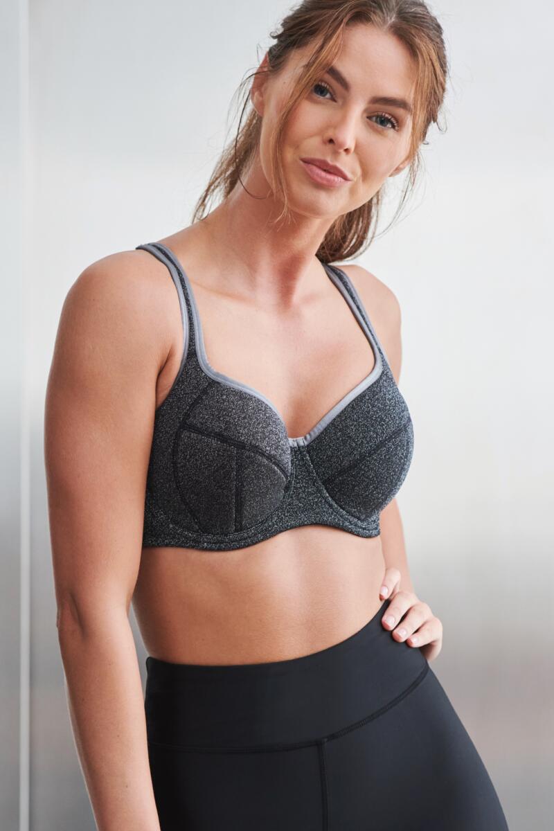 Energy Reach Underwired Lightly Padded Sports Bra-Black/Silver