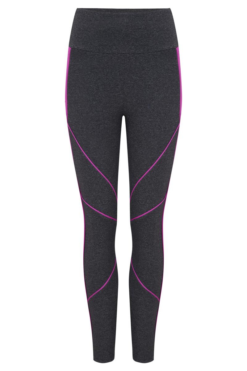 Energy Pulse Panelled Legging-Grey/Orchid