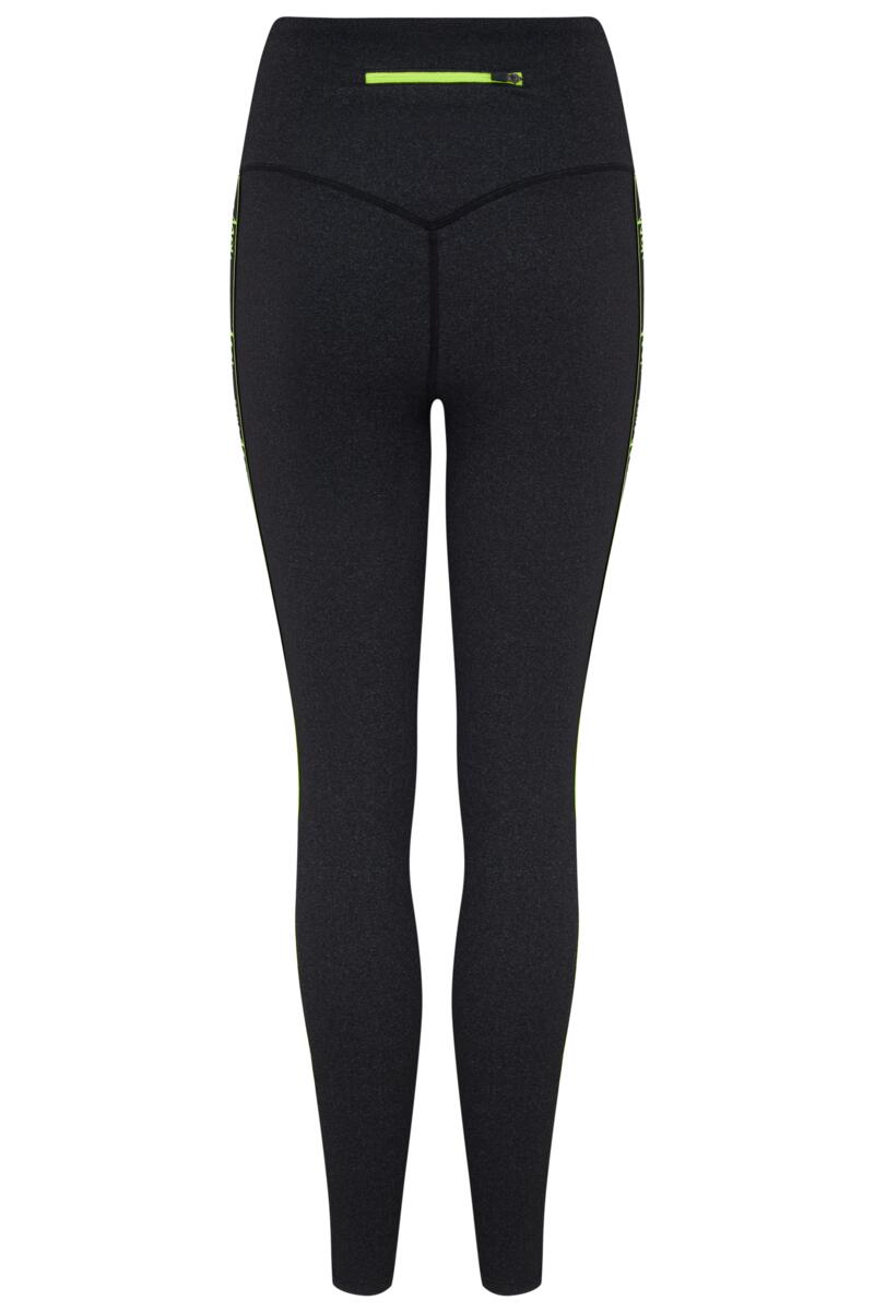 Energy Logo Elastic Legging-Grey Melange/Lime