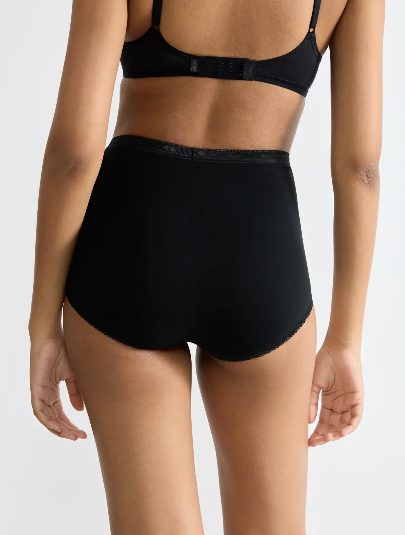 3 Pack High Waisted Maxi Briefs by Sloggi 95% Cotton-Black