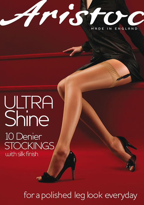 Aristoc-Ladies Ultra Shine Stockings-10 Denier-Black