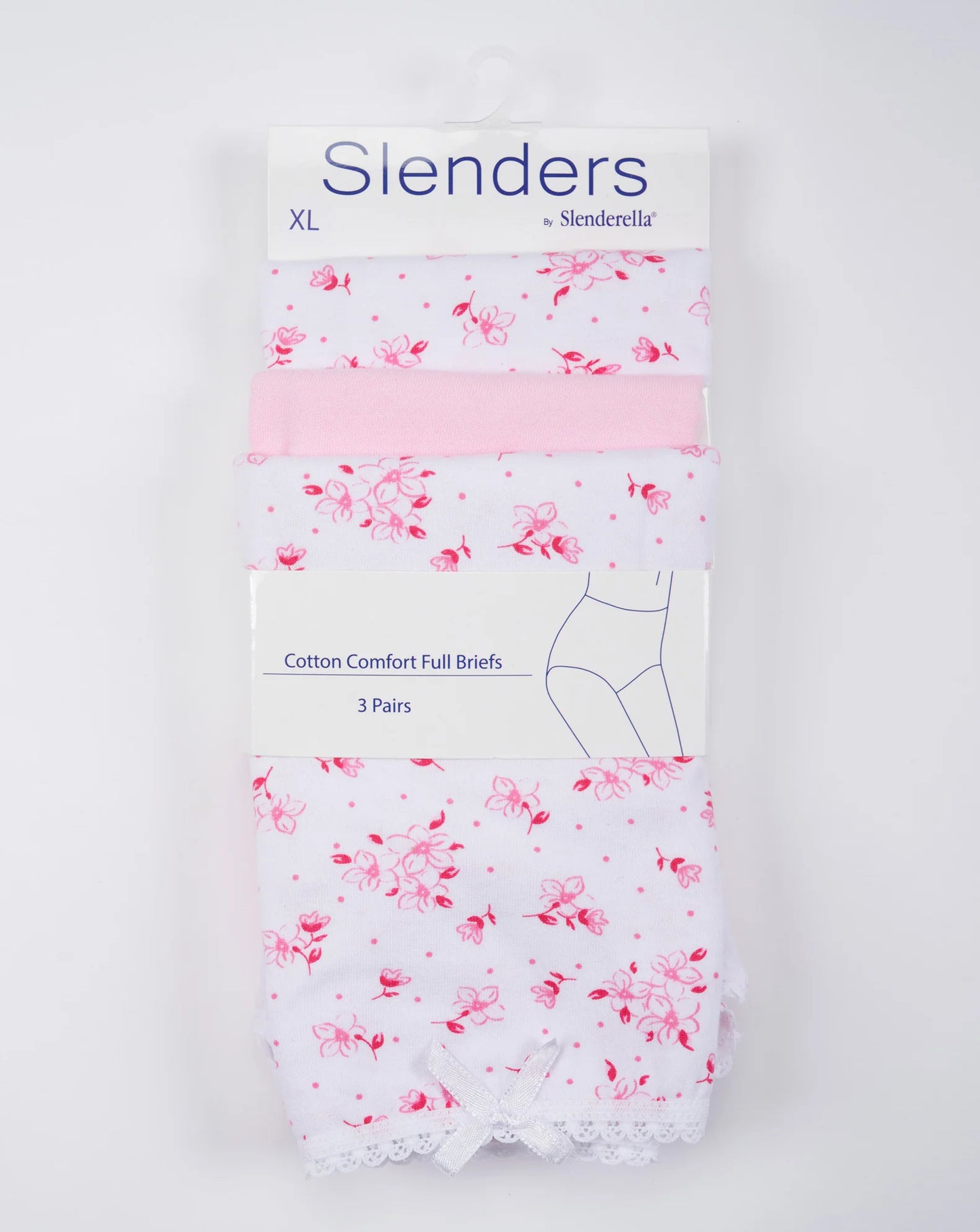 Slenderella-3 Pack Cotton Maxi Briefs-Pink-BF82