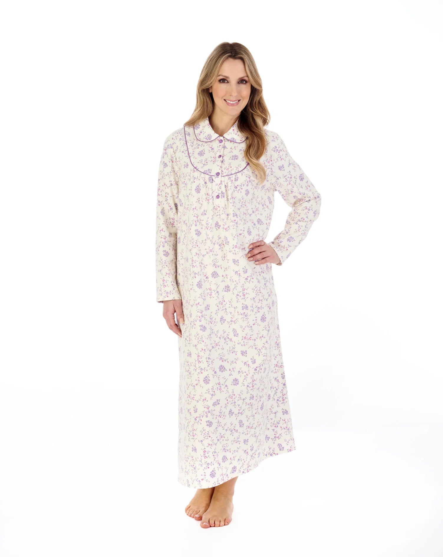 Cotton long sleeve 2024 nightie
