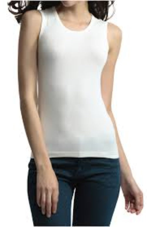 Palm-Ladies Super Soft Sleeveless Vest-PL503-Ivory