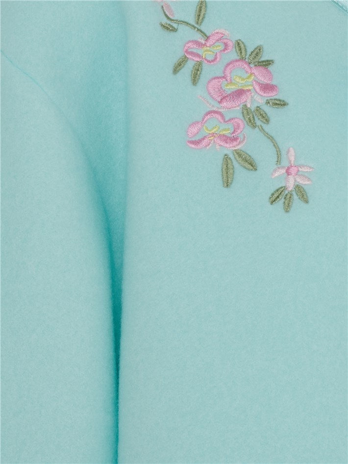 Slenderella Cosy Bedjacket-Satin Ribbon Tie Front-BJ44600-Mint