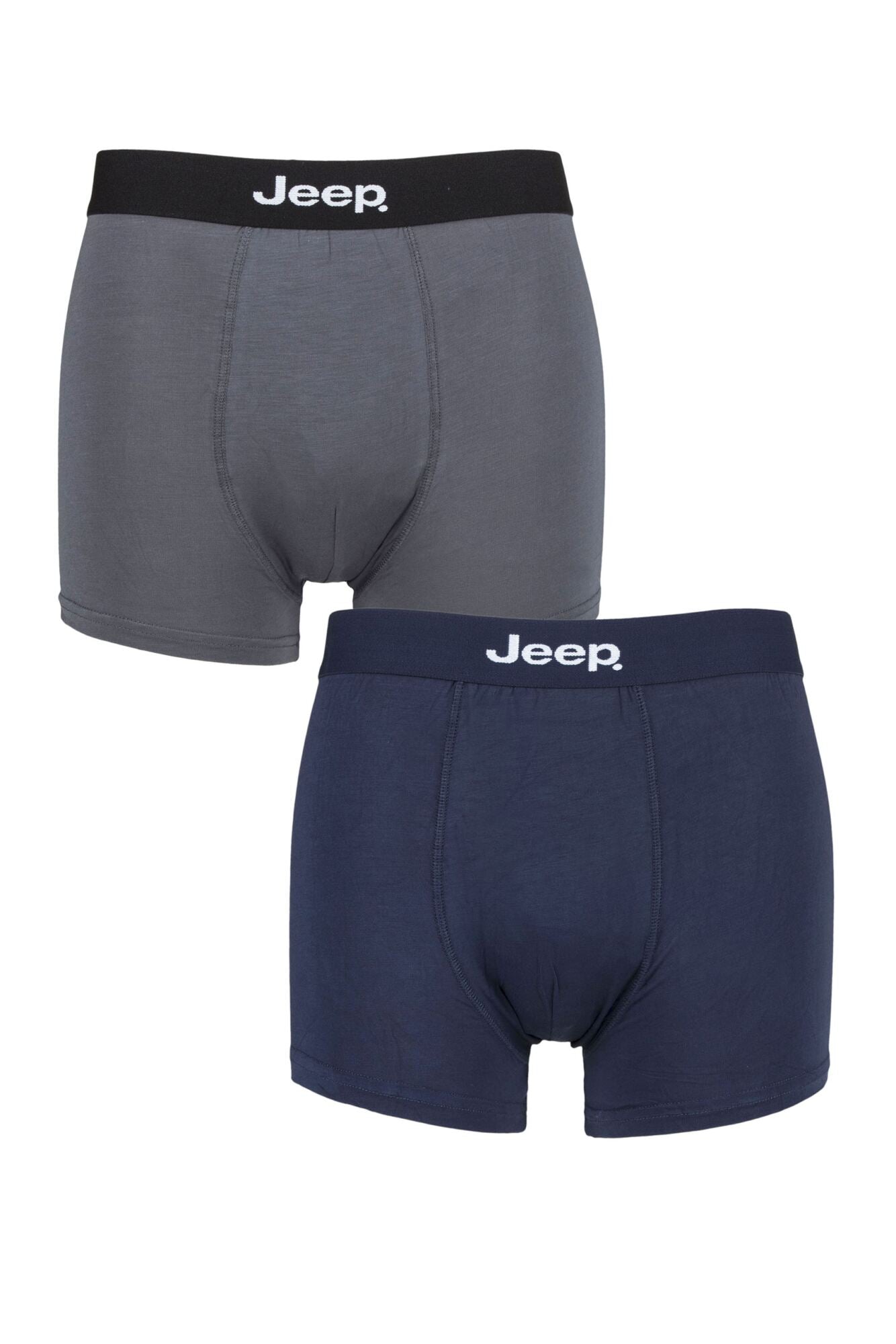 Jeep-Mens Underwear-Fitted Bamboo Trunks-2 Pair Pack-JM891-Navy