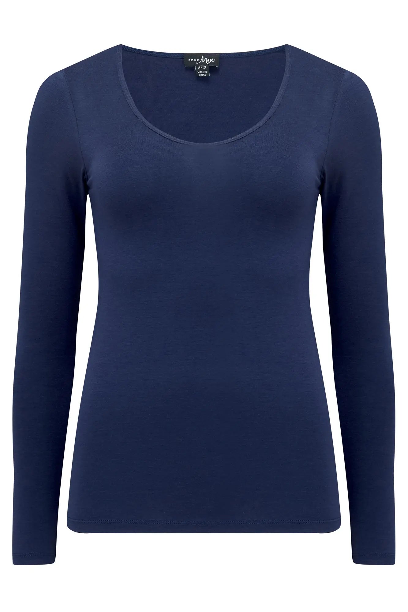 Pour Moi-Thermal Long Sleeve Top-Blue