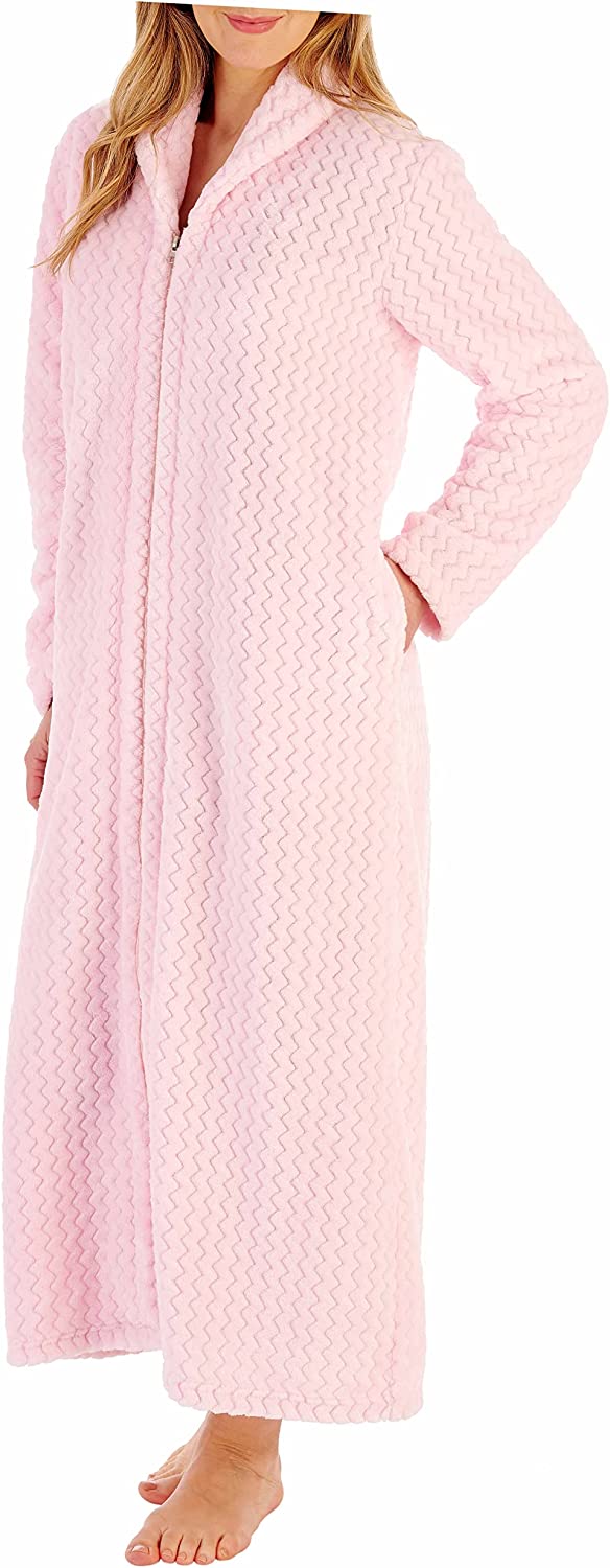 Slenderella-50'' Zip Front Dressing Gown-HC02317