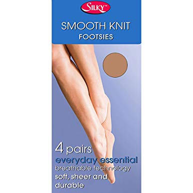 Silky-Ladies Smooth Knit Footsies-4 Pair Pack
