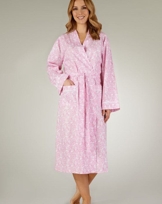 Slenderella Ladies Lightweight Wrap Robe Dressing Gown 100 Cotton