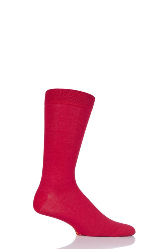 Sockshop-Mens Bamboo Socks-1 Pair Pack-Redder than Red