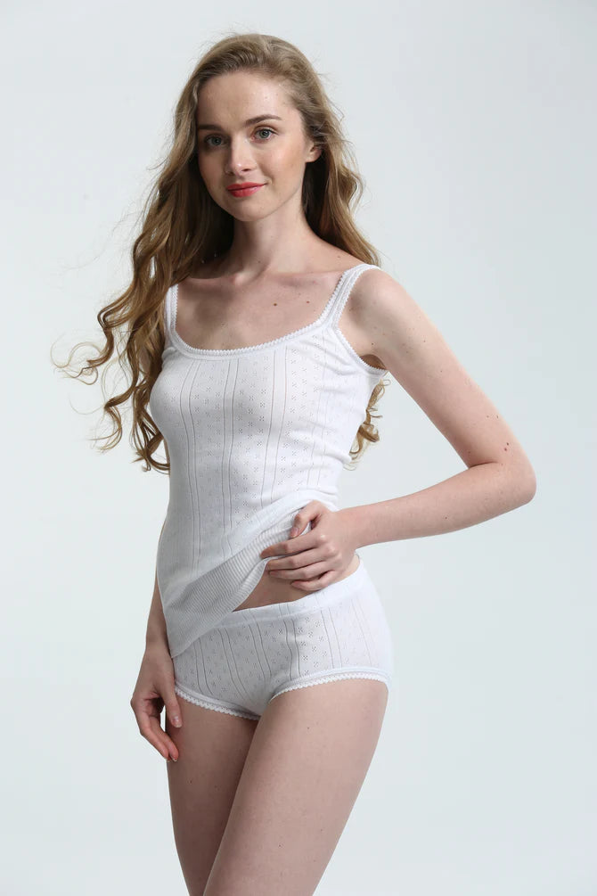 White Swan-Camisole Top Vest-100% Cotton-WS206