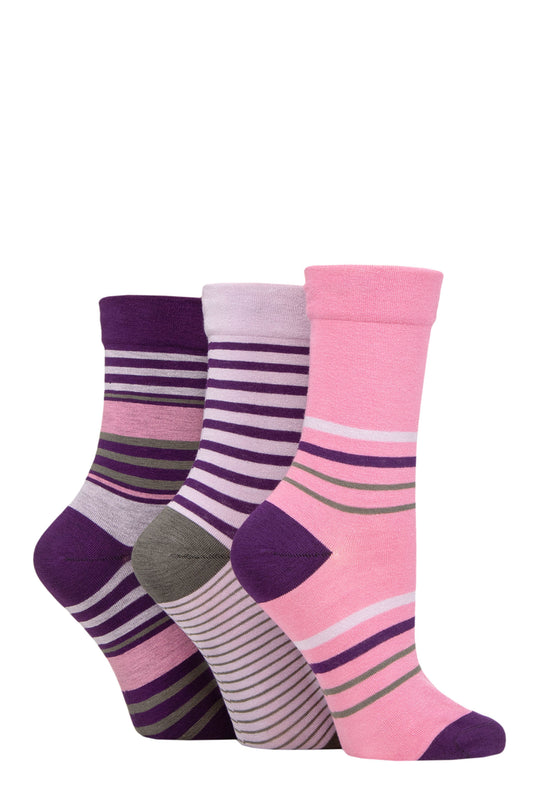 Sockshop-Gentle Natural Bamboo Socks-3 Pair Pack-Royal Purple