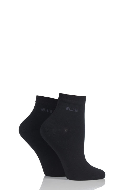 Elle-Bamboo Anklet-2 Pair Pack-Black
