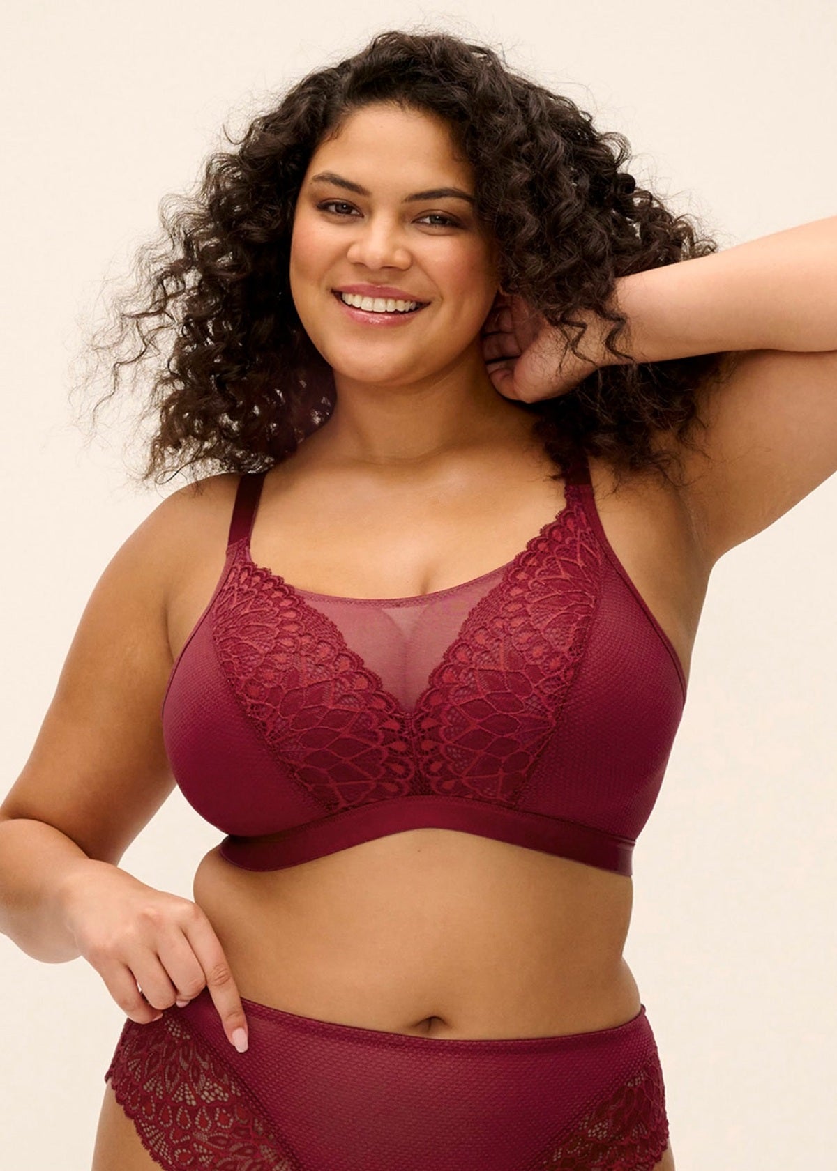 Elomi-Bralette-Tiernie in Tibetan Red