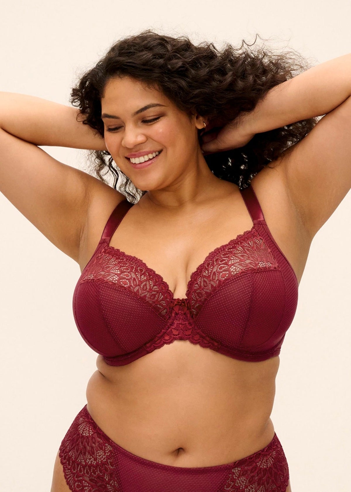 Elomi-Tiernie-Plunge Bra in Tibetan Red