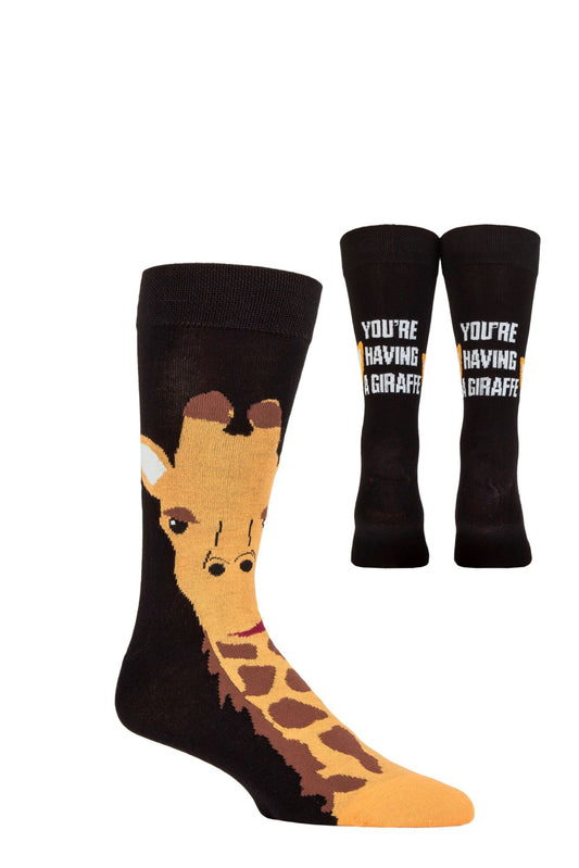 Sockshop-Mens Fun Socks-'Giraffe'-1 Pair Pack