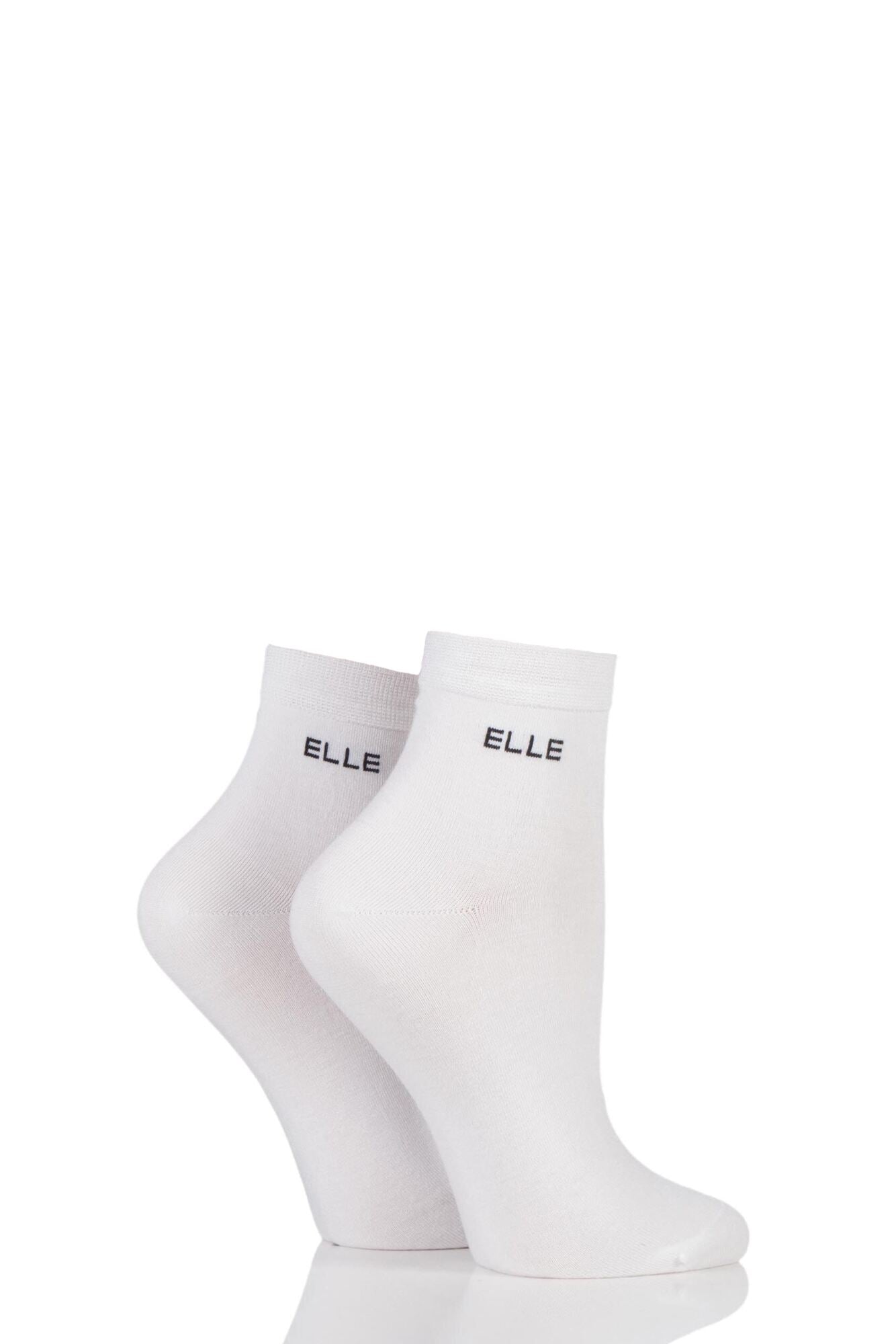 Elle-Bamboo Anklet-2 Pair Pack-White