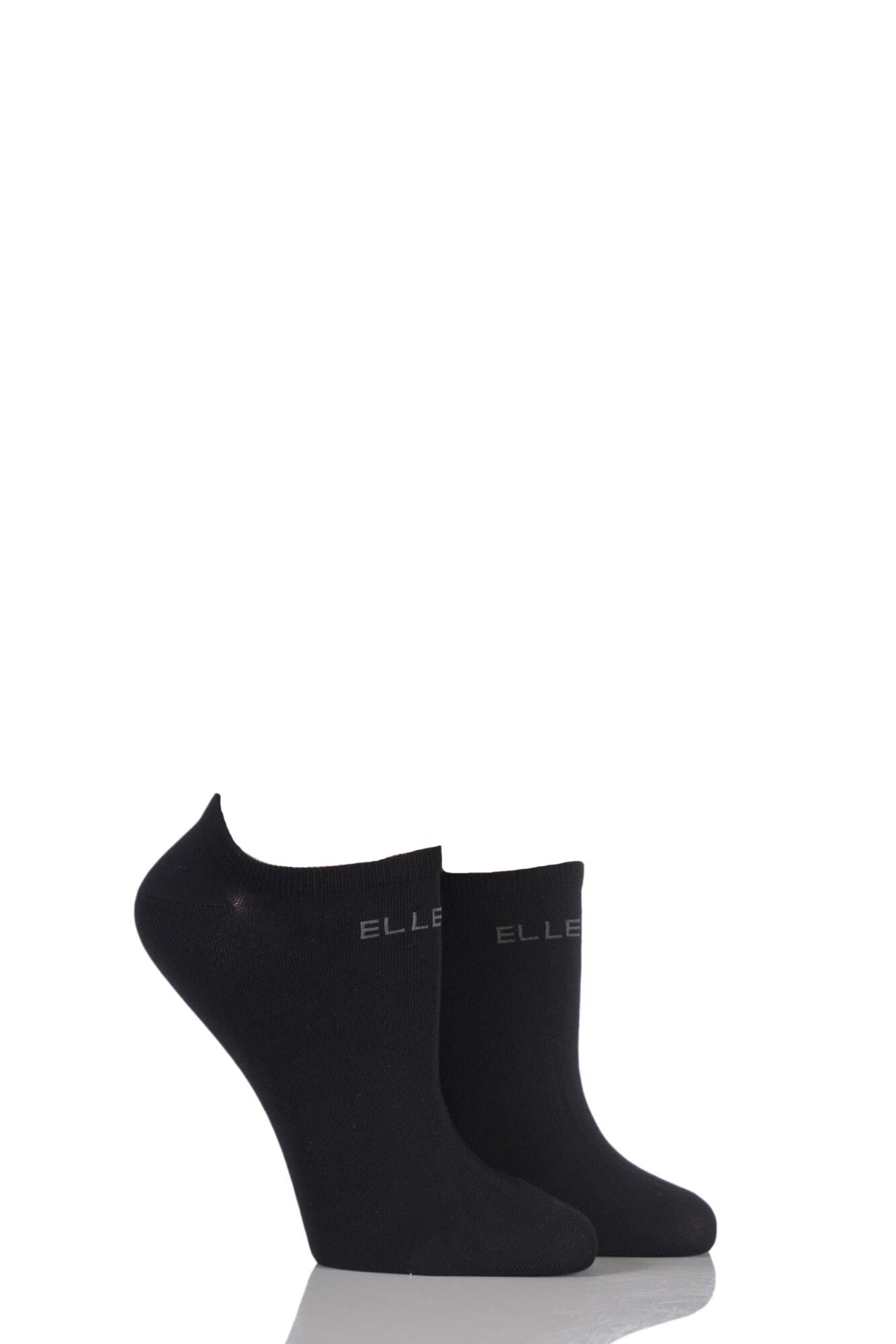 Elle-Bamboo No-Show Socks-Black