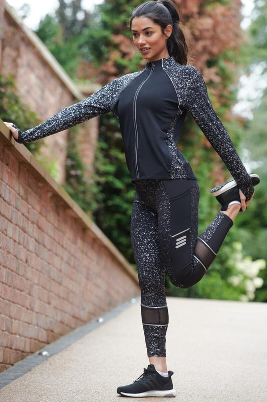 Energy React Mesh Panel Legging-Black/Silver