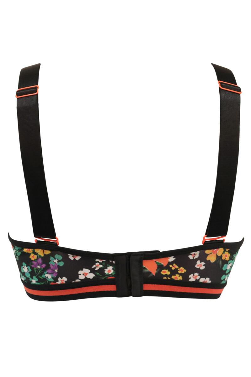 Energy Empower U/W Lightly Padded Convertible Sports Bra-Black Ditsy