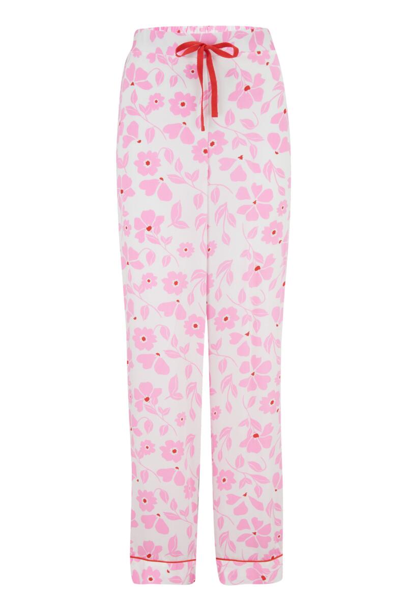 Luxe Woven Trouser & Cami Pyjama Set-Pink Floral