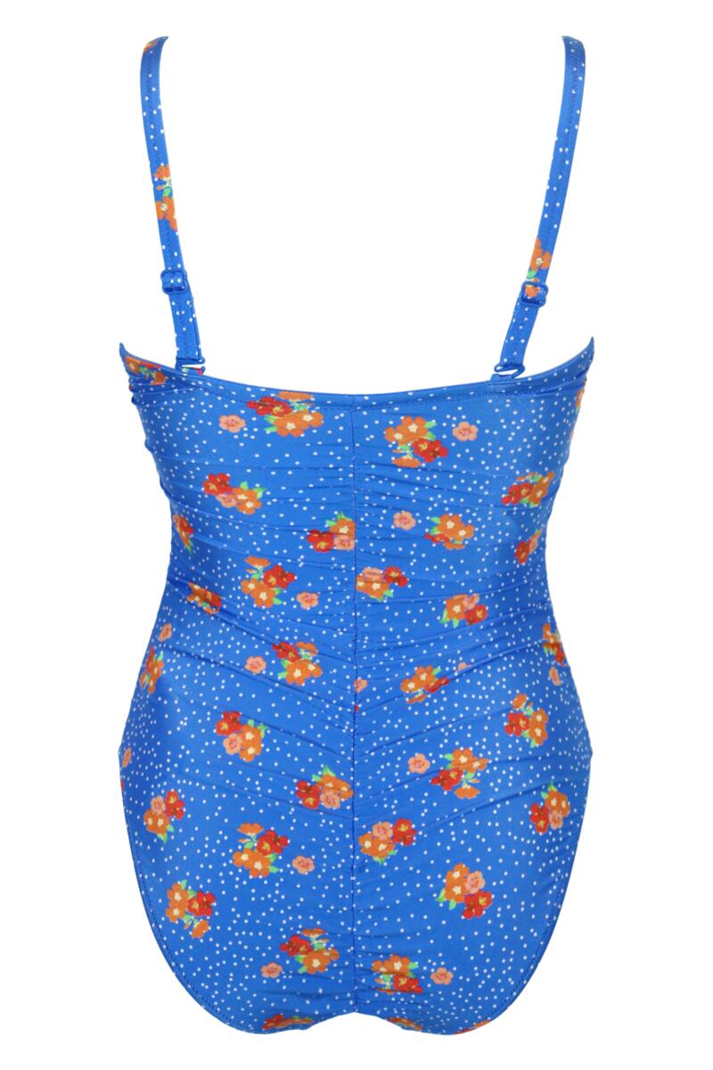 Santa Cruz Strapless Control Swimsuit-Blue Floral