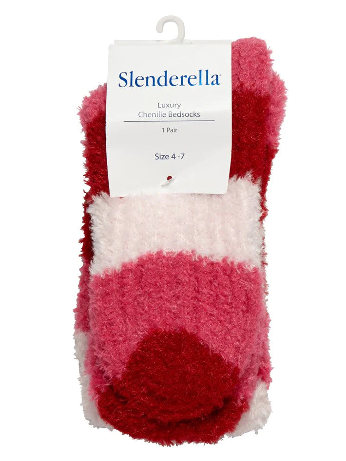 Slenderella-Bedsocks-Luxury Chenille-BS162-Red