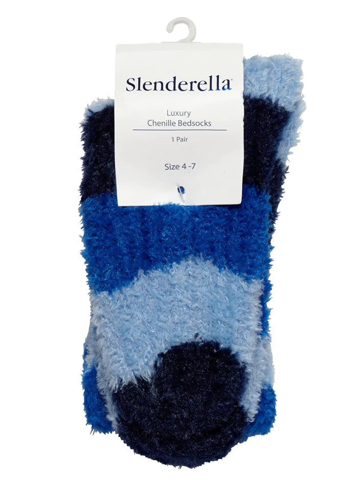 Slenderella-Bedsocks-Luxury Chenille-BS162-Blue