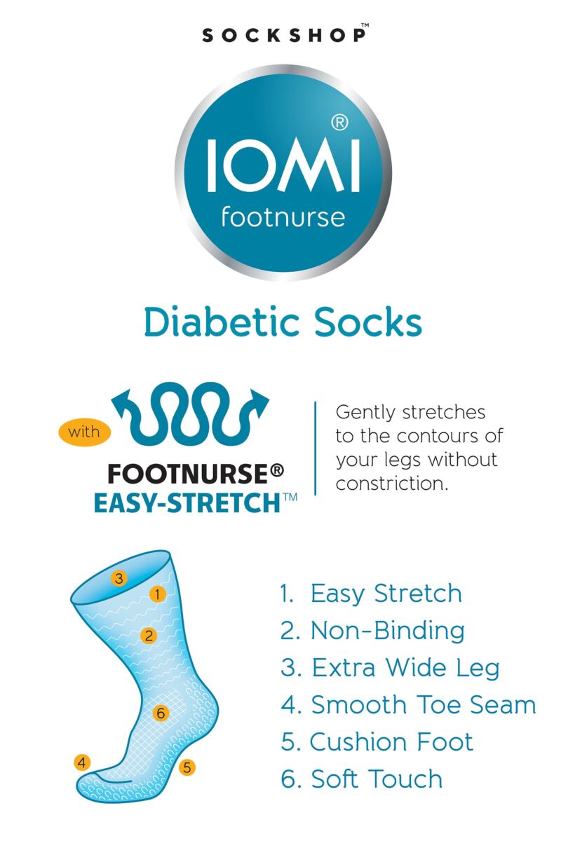 Sockshop-Mens Diabetic Socks-Gentle Grip-3 Pair Pack-Browns