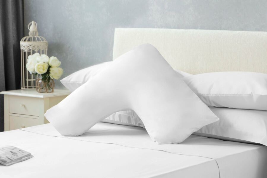 Belledorm-V-Shaped Orthopaedic Pillowcase-Grey