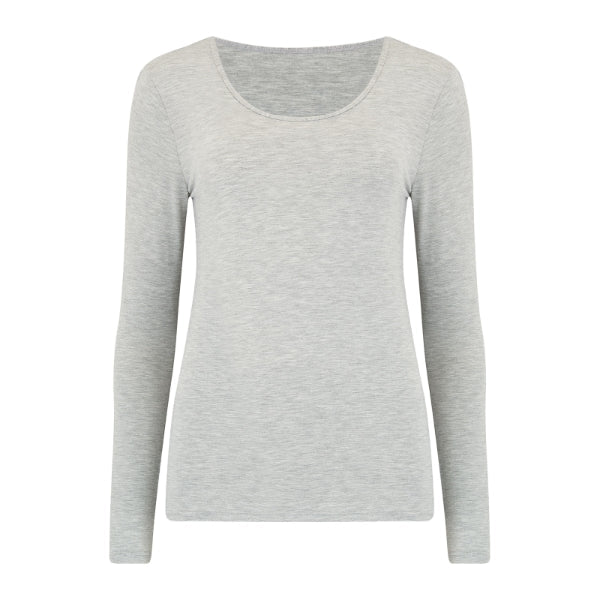 Pour Moi-Thermal Long Sleeve Top-Silver Grey