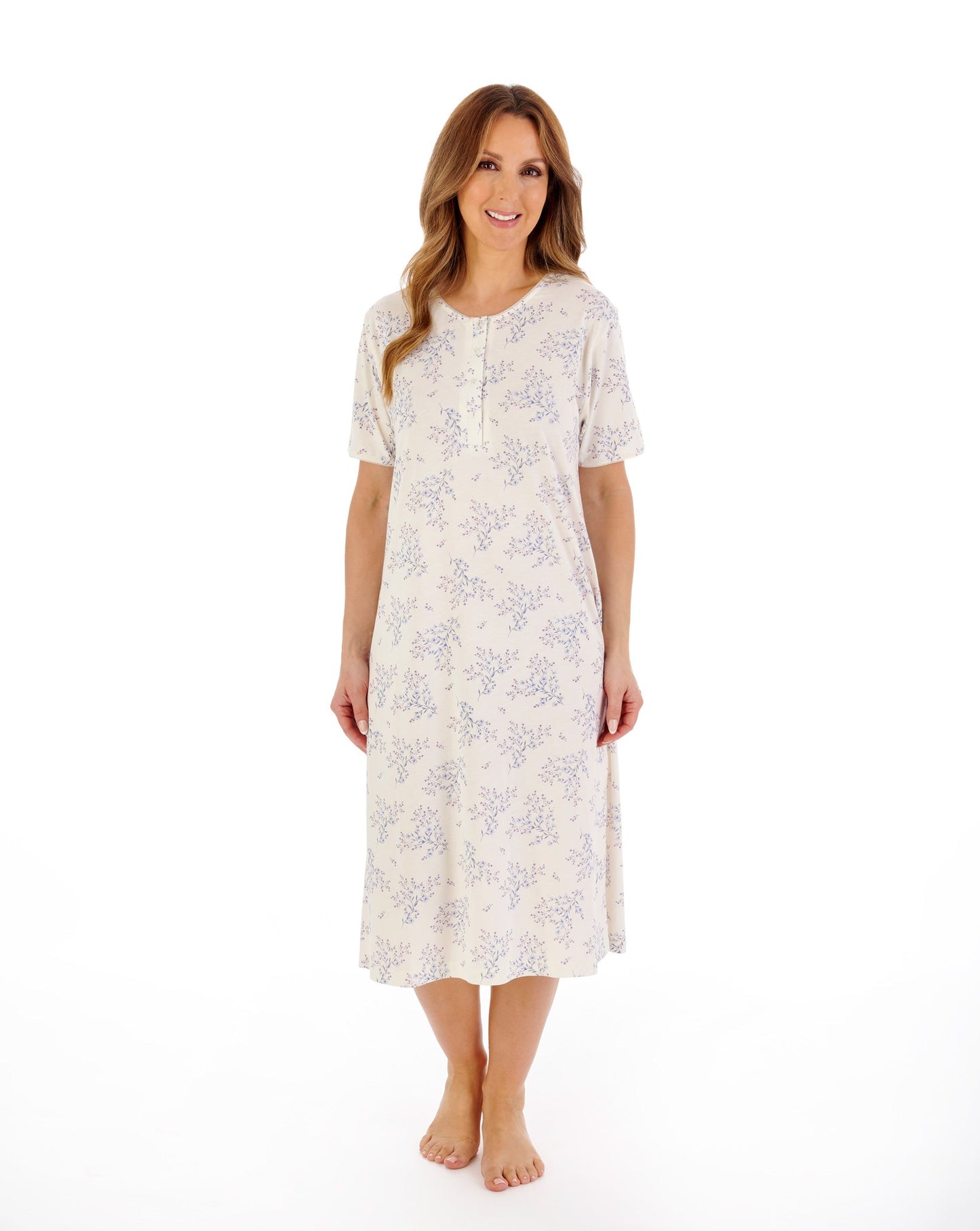 Slenderella-42''-Short Sleeve Nightdress-ND08126