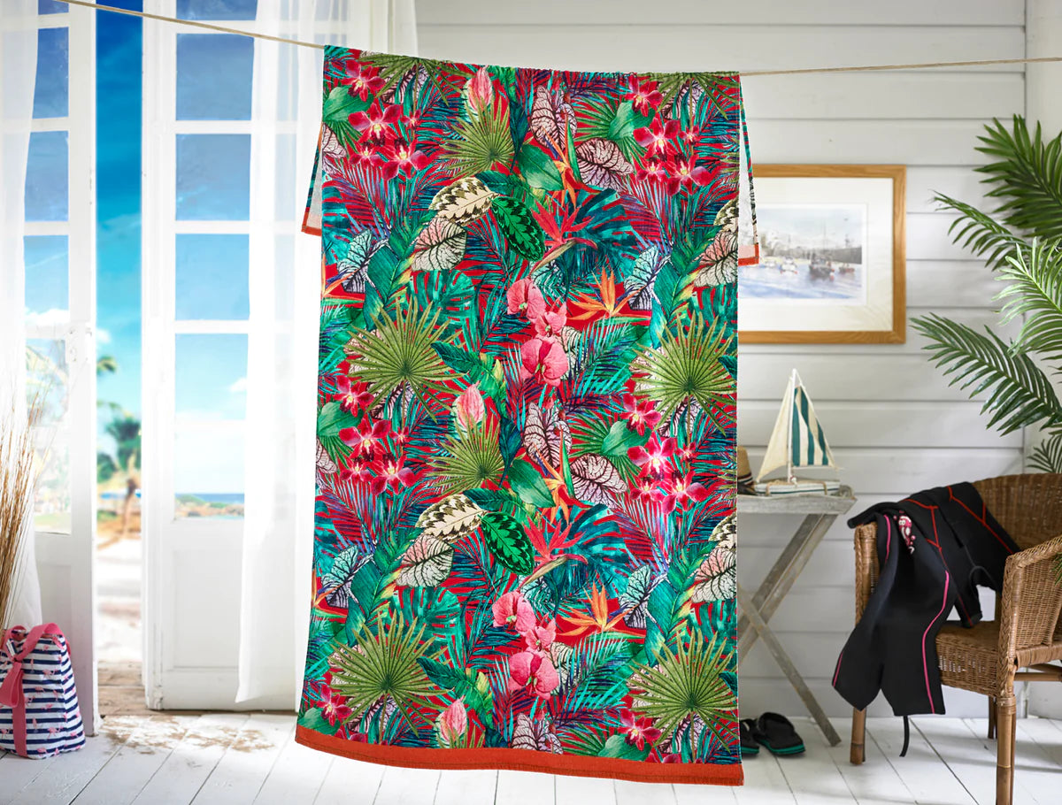 Cotton Beach Towel-Printed Velour-90x180cm-Pamplemousses