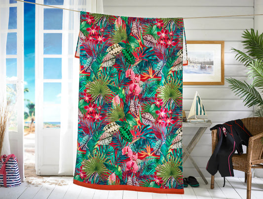 Cotton Beach Towel-Printed Velour-90x180cm-Pamplemousses