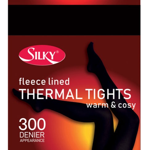 Silky-Ladies 300 Denier-Thermal Fleece Tights-Wine