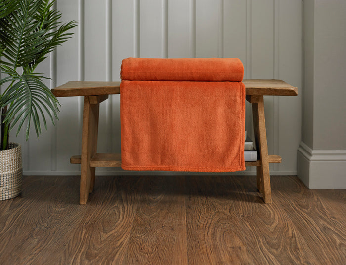 Deyongs-Snuggle Touch-Microfibre Throw-Rust