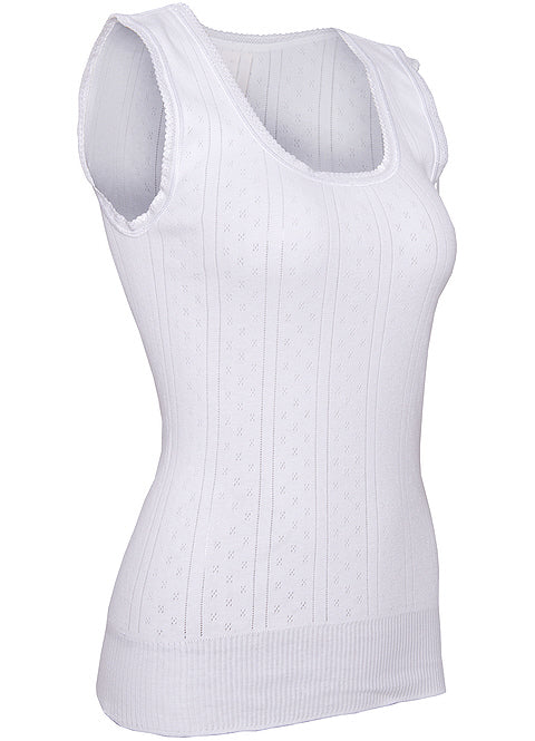 White Swan-Vest-Built Up Shoulder-100% Cotton-WS207