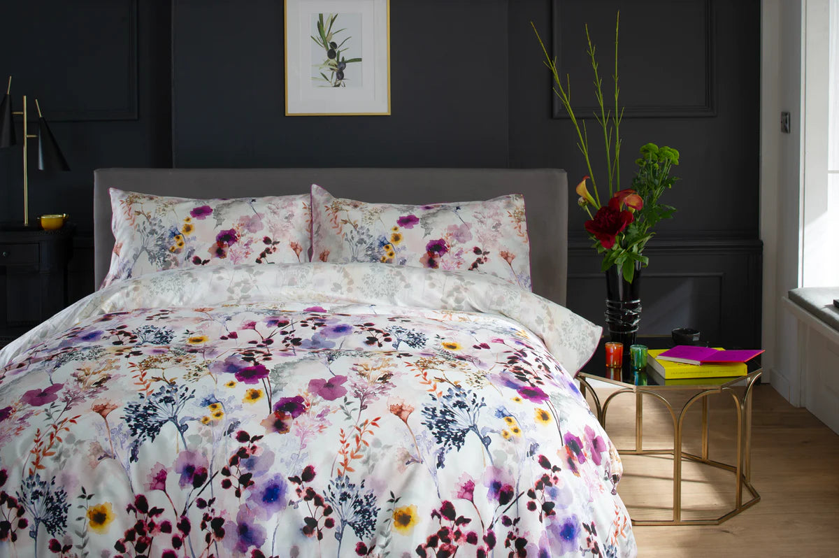 Deyongs-Watercolour Floral Lilac-100% Cotton Duvet Cover