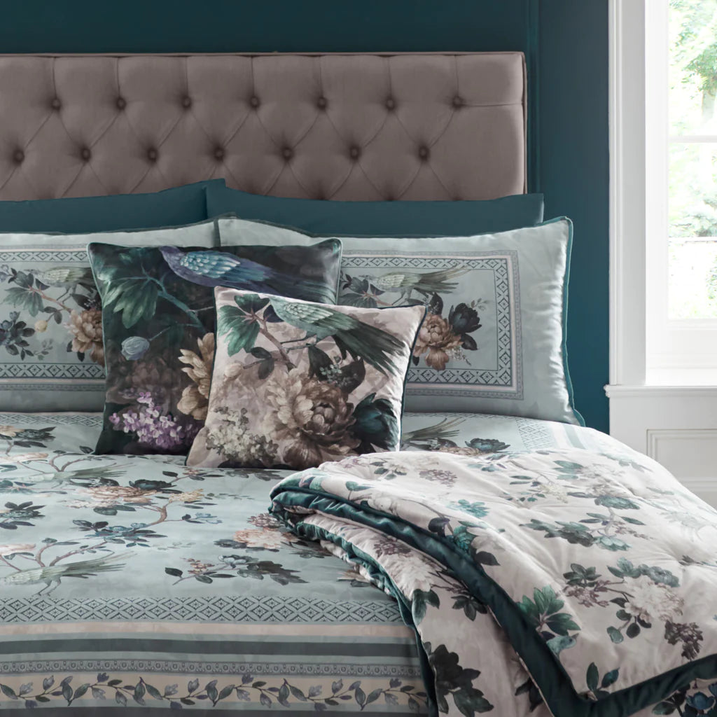 Duvet Cover-Appletree Heritage-Windsford Teal-100% Cotton Sateen