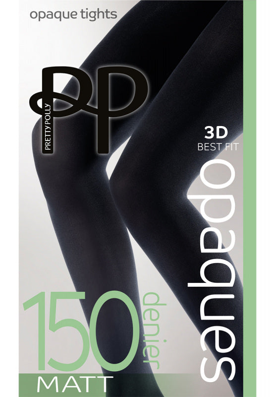 Pretty Polly-150 Denier-3D-Matt Opaque Tights-Black