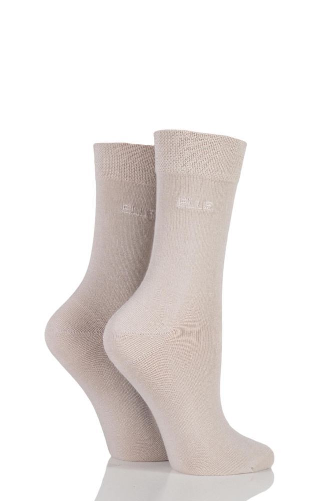 Elle-Ladies Bamboo Socks-2 Pair Pack-Neutral