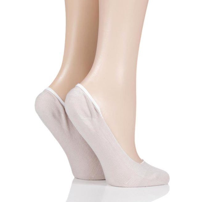Elle-Ladies Bamboo Shoe Liners-2 Pair Pack-Natural