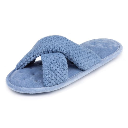 Totes Isotoner-Slip-on Slippers-95534-Cornflower Blue