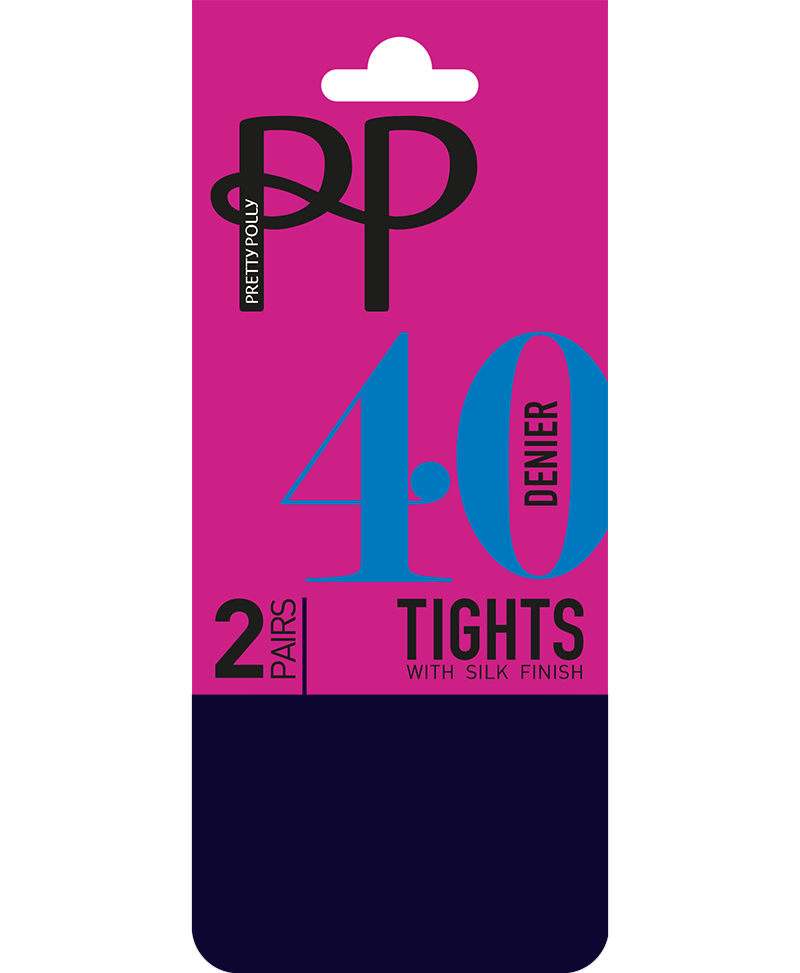 Pretty Polly-40 Denier Opaque Tights-2 Pair Pack
