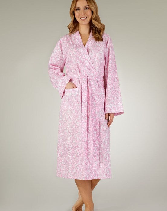 Slenderella-Ladies Lightweight Wrap/Robe/Dressing Gown-100% Cotton-HC3215