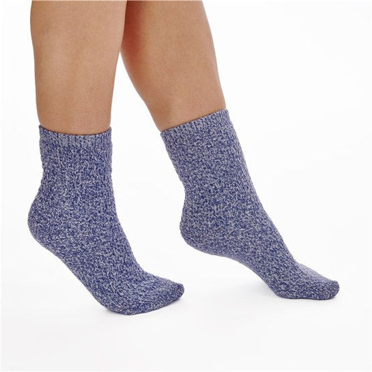 Slenderella Bed Socks-Textured Marl Effect-BS178-Blue